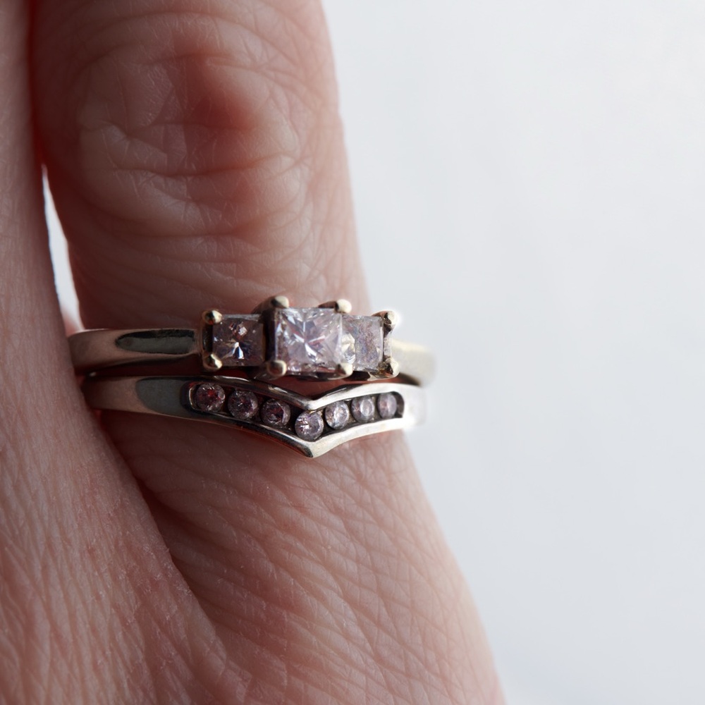 14k White Gold Diamond Bridal Set